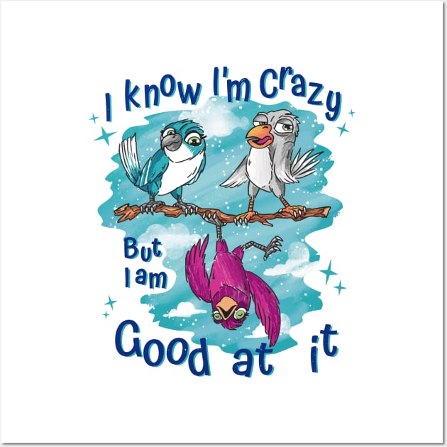 Crazy Bird P R t shirt Wall Art by LindenDesigns